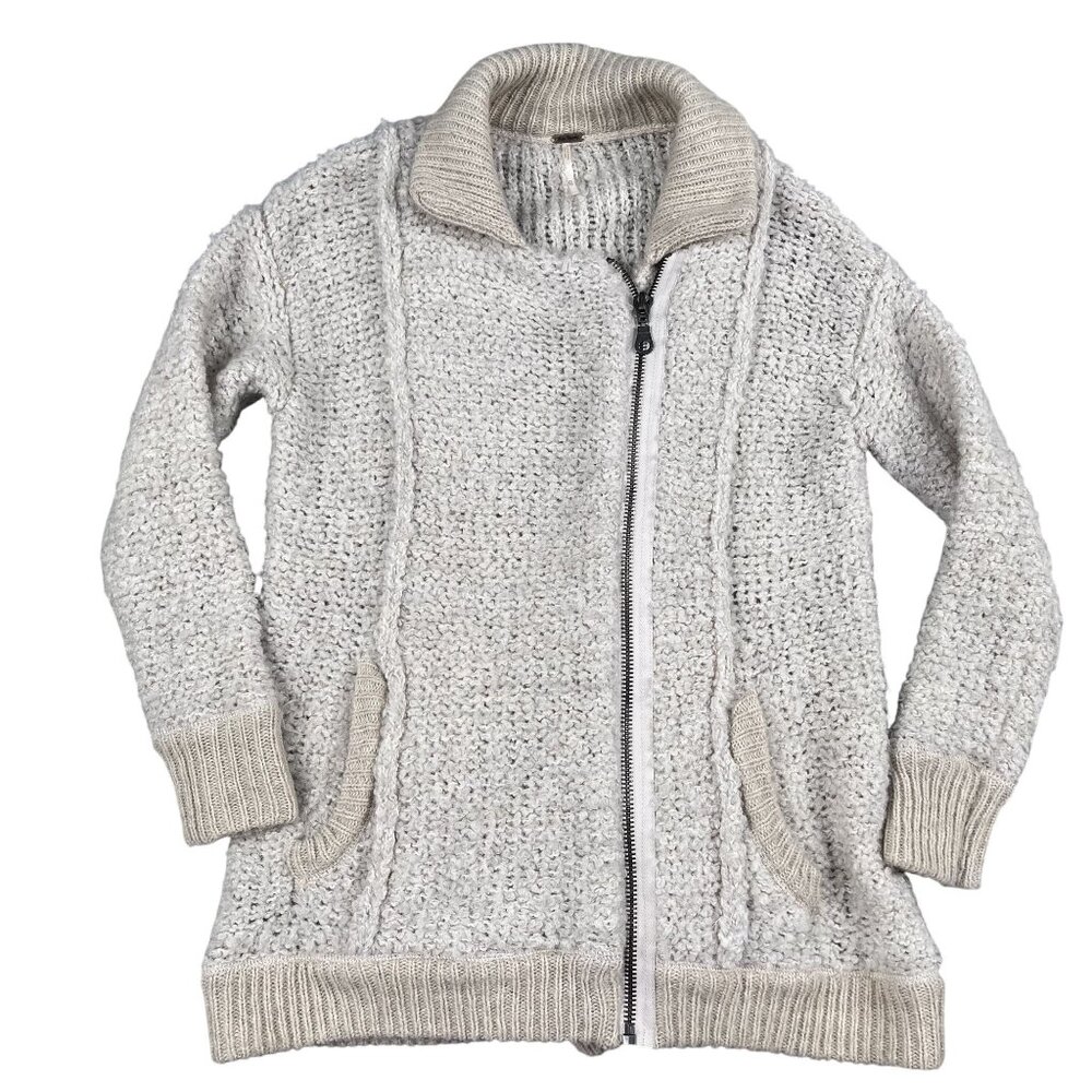 Free People Jacket Wool Alpaca Blend Womens Asymetrical‎ Zip Up Sz XS